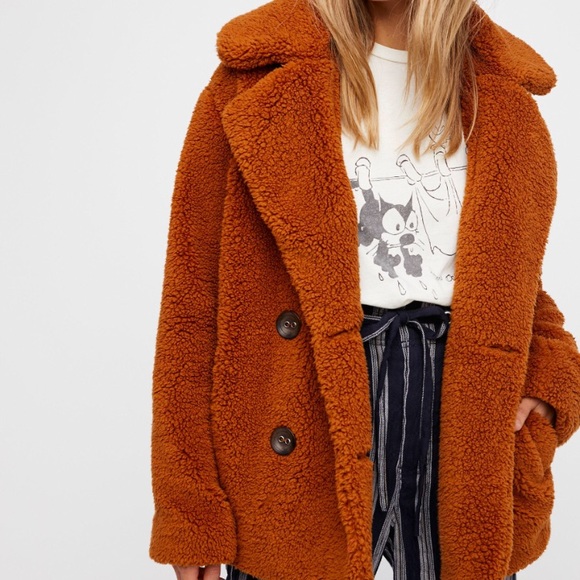 rust teddy coat